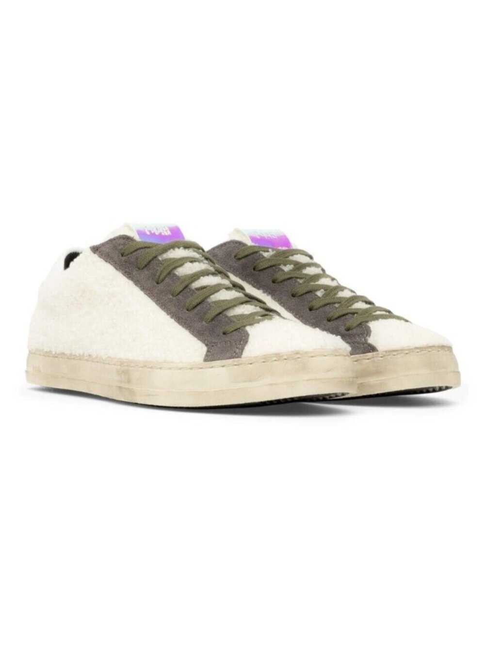 P448 John Womens Faux Shearling Suede Low Top Sneaker Shoes Size 38 / US 7.5 - 8